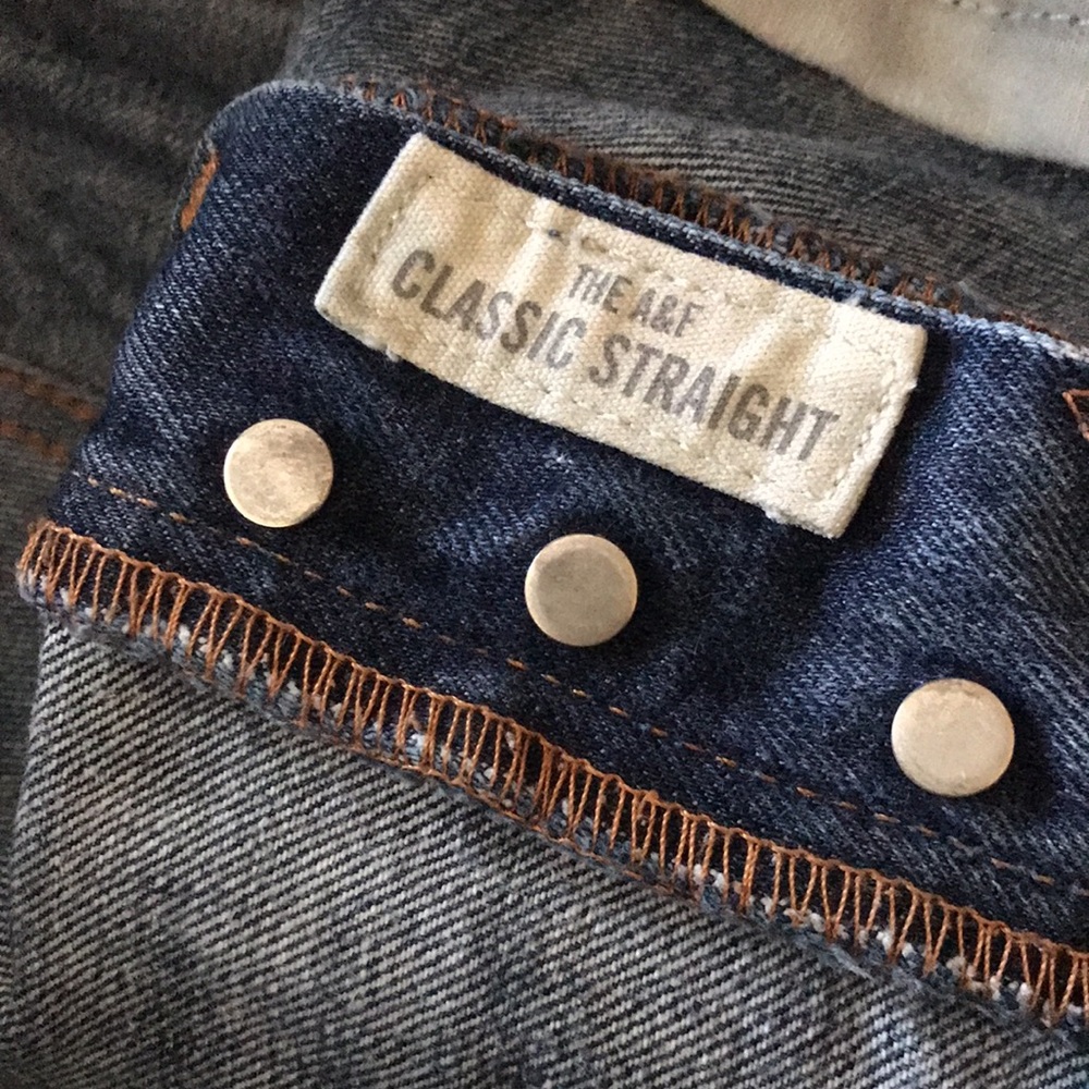 Mens ABERCROMBIE & FITCH Button Fly STRAIGHT Leg Jeans Sz 32 x 34 - Picture 7 of 12